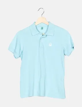 Benetton Polo azul turquesa manga corta