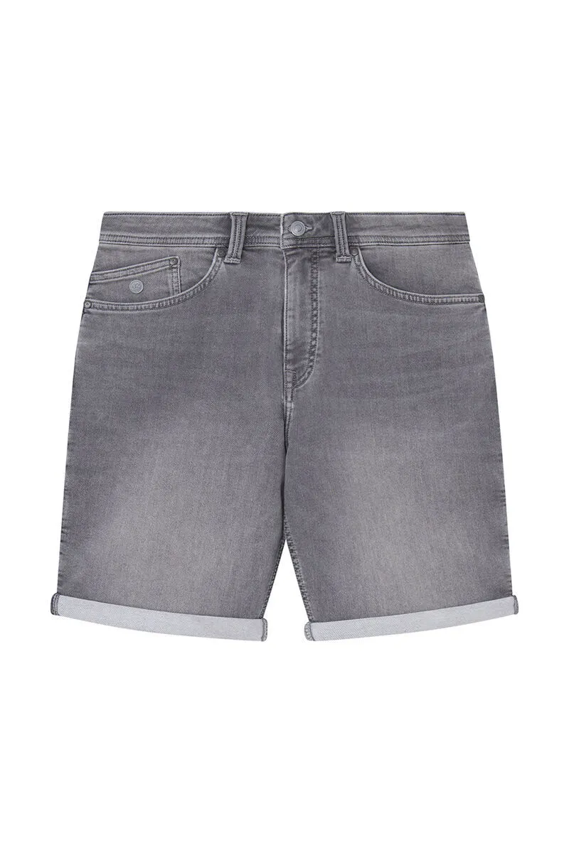 Bermuda vaquera en knit denim gris