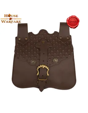 Bolsa medieval guerrero Ares en piel marrón oscura