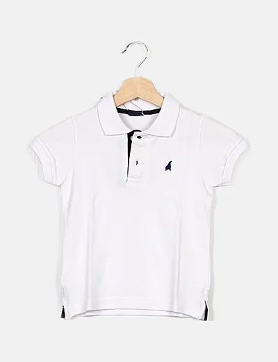 COTTON SEAL Polo blanco manga corta logo bordado