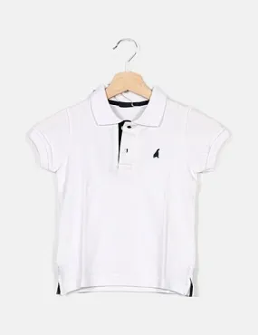 COTTON SEAL Polo blanco manga corta logo bordado