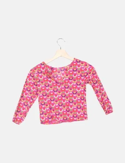 Dp am Blusa rosa estampada