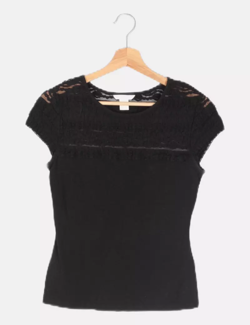 H&M Blusa combinada encaje