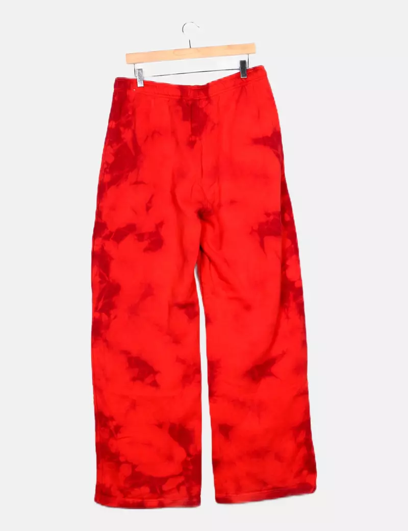 Jordan Pantalón ancho rojo felpa tie dye