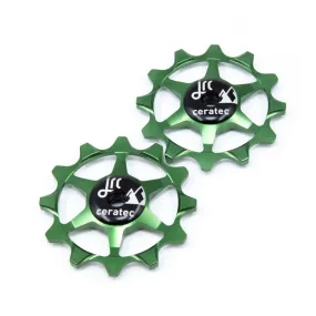 JRC 12T Narrow Wide Ceramic Jockey Wheel Racing Green