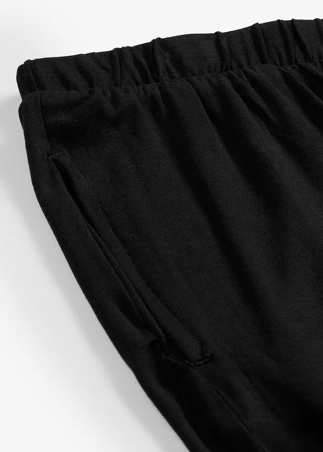 Ligero pantalón sin cierre con cómoda cintura de viscosa sostenible (2 pares) Negro