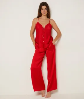 Pantalón pijama de satén ERINA ROUGE - ETAM