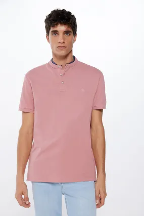 Polo piqué cuello mao slim fit