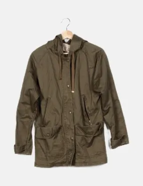 Pull&Bear Parka verde fina